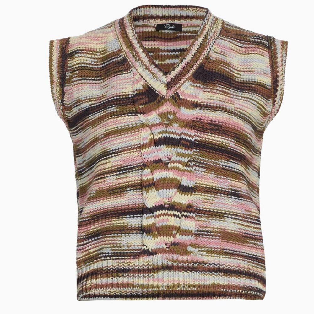 Rails Brixton Forest Space Dye Sweater Vest Swank Tank Size Small V Neck Preppy